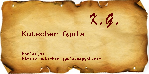 Kutscher Gyula névjegykártya