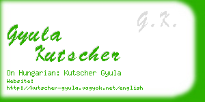 gyula kutscher business card